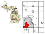 Kent County Michigan Incorporated and Unincorporated areas Wyoming Highlighted